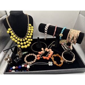 Vintage Lot of 15 Necklaces, Bracelets, Earrings And/or Brooches See Pics